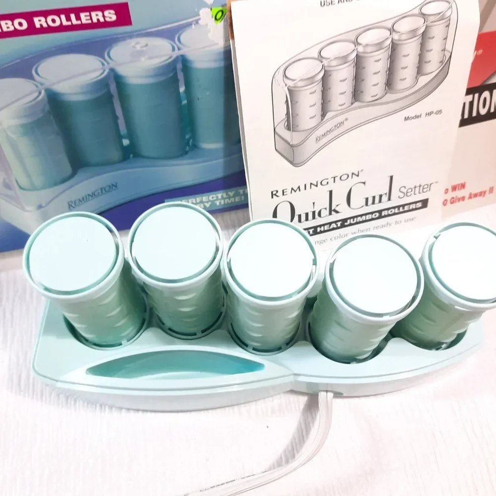 Vintage Remington Quick Curl Setter 5 Fast Heat Jumbo hot Rollers Hp-05 WORKS‎